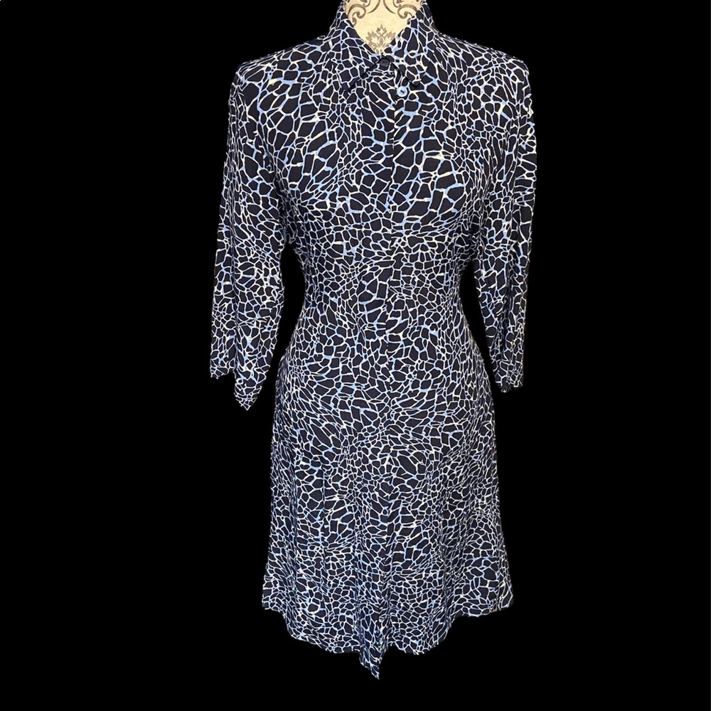 Women’s navy, light blue and white dress from Olsen